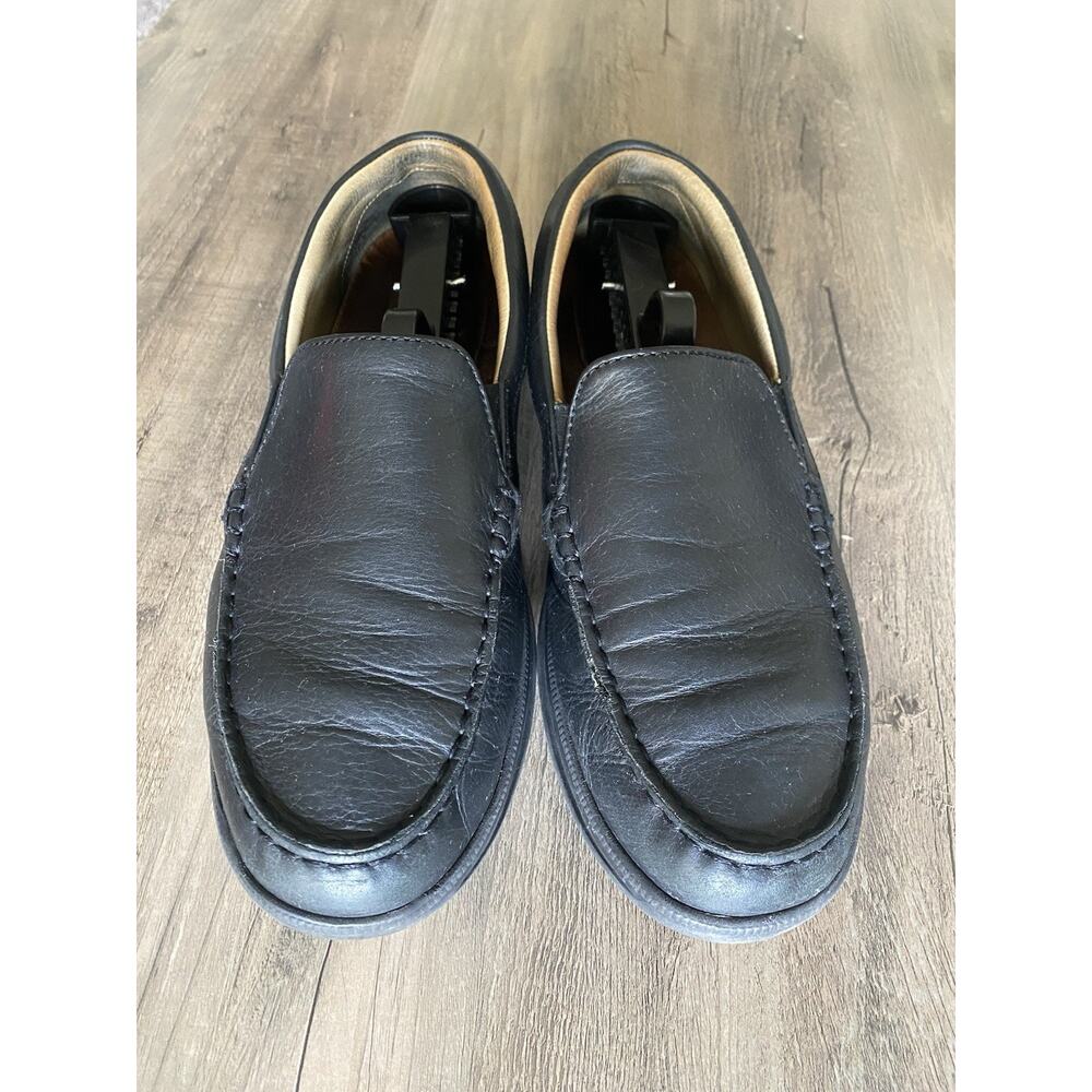 Samuel Hubbard Slip-On Shoes Men 8.5 Black Leather Comfort Loafers Old Money
